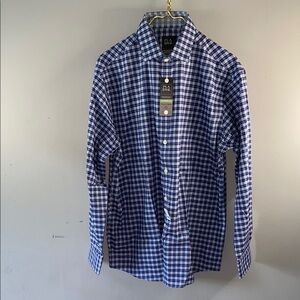Blue and White Gingham Casual Button Down Shirt